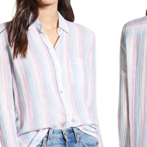 Rails Tops - Rails long sleeve striped blouse